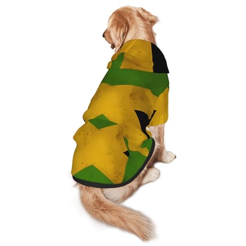 Hunde-Kapuzenpullover mit alter jamaikanischer Flagge, für mittelgroße und große Hunde, weiches Polyester, geeignet für alle Jahreszeiten von Hmbgfw