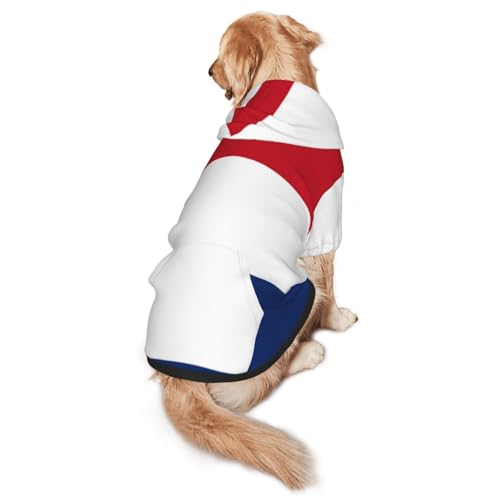 Hunde-Kapuzenpullover mit niederländischer Flagge für mittelgroße und große Hunde – weiche Polyester-Haustierkleidung, geeignet für alle Jahreszeiten von Hmbgfw