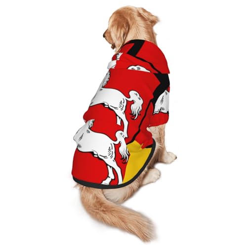 Hunde-Kapuzenpullover mit niedersächsischer Flagge für mittelgroße und große Hunde, weiche Polyester-Haustierkleidung, geeignet für alle Jahreszeiten von Hmbgfw