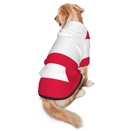 Hunde-Kapuzenpullover mit polnischer Flagge, für mittelgroße und große Hunde, weiche Polyester-Haustierkleidung, geeignet für alle Jahreszeiten von Hmbgfw