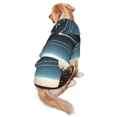 Journey to Earth Fantasy Hunde-Kapuzenpullover für mittelgroße und große Hunde, weiche Polyester-Haustierkleidung, geeignet für alle Jahreszeiten von Hmbgfw