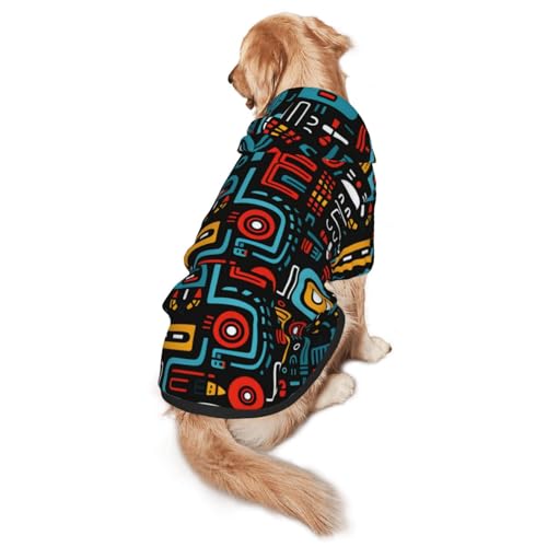 Mexikanischer abstrakter Graffiti-Hunde-Kapuzenpullover für mittelgroße und große Hunde, weiche Polyester-Haustierkleidung, geeignet für alle Jahreszeiten Mexikanischer abstrakter Graffiti-Hunde-Kapuzenpullover für mittelgroße und große Hunde, weiche Polyester-Haustierkleidung, geeignet für alle Jahreszeiten von Hmbgfw