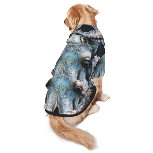Octopuses Hunde-Kapuzenpullover für mittelgroße und große Hunde – weiche Polyester-Haustierkleidung, geeignet für alle Jahreszeiten von Hmbgfw