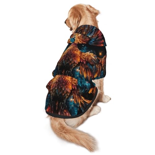 Phoenix Hunde-Kapuzenpullover für mittelgroße und große Hunde – weiche Polyester-Haustierkleidung, geeignet für alle Jahreszeiten von Hmbgfw