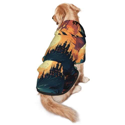 Sunset World Hunde-Kapuzenpullover für mittelgroße und große Hunde, weiche Polyester-Haustierkleidung, geeignet für alle Jahreszeiten von Hmbgfw