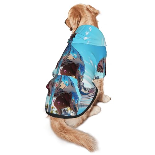 The Colorful World of Dogs Hunde-Kapuzenpullover für mittelgroße und große Hunde, weiche Polyester-Haustierkleidung, geeignet für alle Jahreszeiten von Hmbgfw
