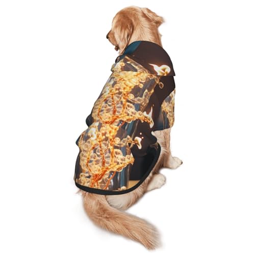 The Flame in The Cup Hunde-Kapuzenpullover für mittelgroße und große Hunde – weiche Polyester-Haustierkleidung, geeignet für alle Jahreszeiten von Hmbgfw