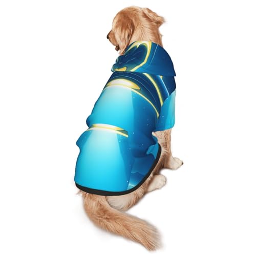 UFO Attack Hunde-Kapuzenpullover für mittelgroße und große Hunde, weiche Polyester-Haustierkleidung, geeignet für alle Jahreszeiten von Hmbgfw