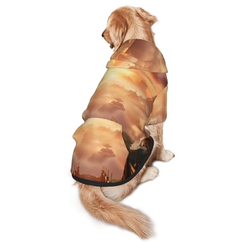 Xianxia Fantasy Hunde-Kapuzenpullover für mittelgroße und große Hunde, weiche Polyester-Haustierkleidung, geeignet für alle Jahreszeiten von Hmbgfw