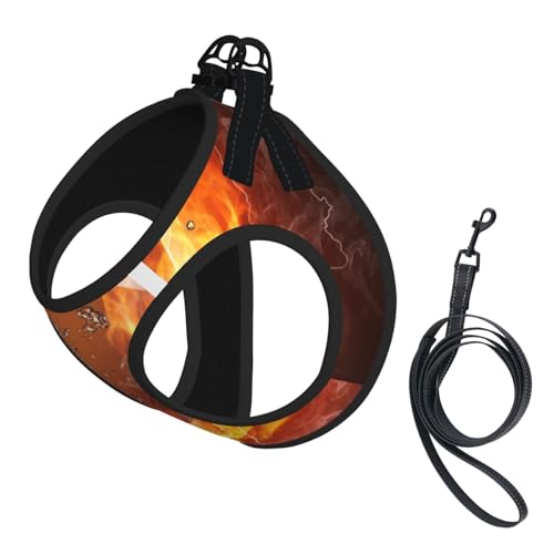 American Football in Feuer und Wasser, Haustiergeschirr, Verstellbares reflektierendes Hundegeschirr, Haustierleinenweste,S American Football in Feuer und Wasser, Haustiergeschirr, Verstellbares reflektierendes Hundegeschirr, Haustierleinenweste,S von Hnnkloy