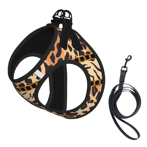Leoparden-Tigerfell-Druck, Haustiergeschirr, Verstellbares reflektierendes Hundegeschirr, Haustierleinenweste,M Leoparden-Tigerfell-Druck, Haustiergeschirr, Verstellbares reflektierendes Hundegeschirr, Haustierleinenweste,M von Hnnkloy