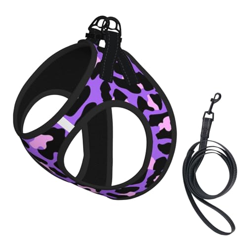 Lila Leopardenmuster, Haustiergeschirr, Verstellbares reflektierendes Hundegeschirr, Haustierleinenweste,L Lila Leopardenmuster, Haustiergeschirr, Verstellbares reflektierendes Hundegeschirr, Haustierleinenweste,L von Hnnkloy