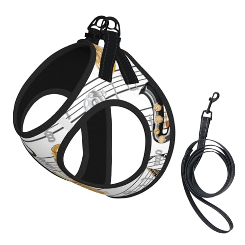 Musiknoten Saxophone, Haustiergeschirr, Verstellbares reflektierendes Hundegeschirr, Haustierleinenweste,M Musiknoten Saxophone, Haustiergeschirr, Verstellbares reflektierendes Hundegeschirr, Haustierleinenweste,M von Hnnkloy