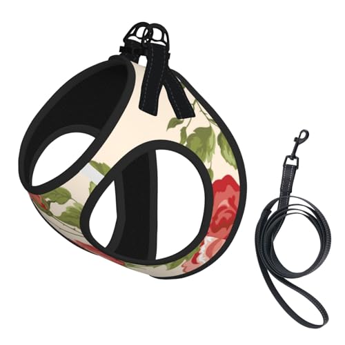 Retro Blumen Bedruckt, Haustiergeschirr, Verstellbares reflektierendes Hundegeschirr, Haustierleinenweste,L Retro Blumen Bedruckt, Haustiergeschirr, Verstellbares reflektierendes Hundegeschirr, Haustierleinenweste,L von Hnnkloy