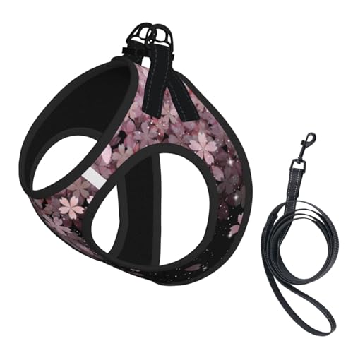 Sakura-Kirschblütenmuster, Haustiergeschirr, Verstellbares reflektierendes Hundegeschirr, Haustierleinenweste,M Sakura-Kirschblütenmuster, Haustiergeschirr, Verstellbares reflektierendes Hundegeschirr, Haustierleinenweste,M von Hnnkloy