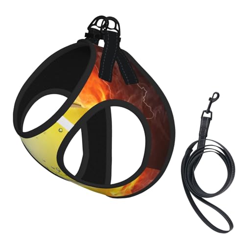 Tennisball in Feuer und Wasser, Haustiergeschirr, Verstellbares reflektierendes Hundegeschirr, Haustierleinenweste,L Tennisball in Feuer und Wasser, Haustiergeschirr, Verstellbares reflektierendes Hundegeschirr, Haustierleinenweste,L von Hnnkloy