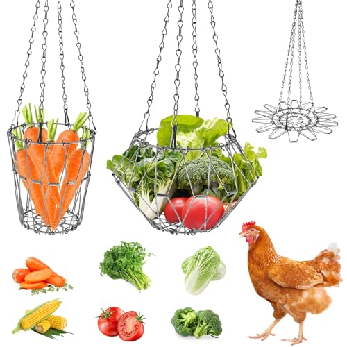 Hnvdkln Hängender Hühner-Futterspender Faltbarer großer Geflügel-Gemüse-Futterkorb mit hängender Kette, Gemüse-Leckerli-Ball für Hühner/Hühner/Enten/Kaninchenstall Hnvdkln Hängender Hühner-Futterspender Faltbarer großer Geflügel-Gemüse-Futterkorb mit hängender Kette, Gemüse-Leckerli-Ball für Hühner/Hühner/Enten/Kaninchenstall von Hnvdkln