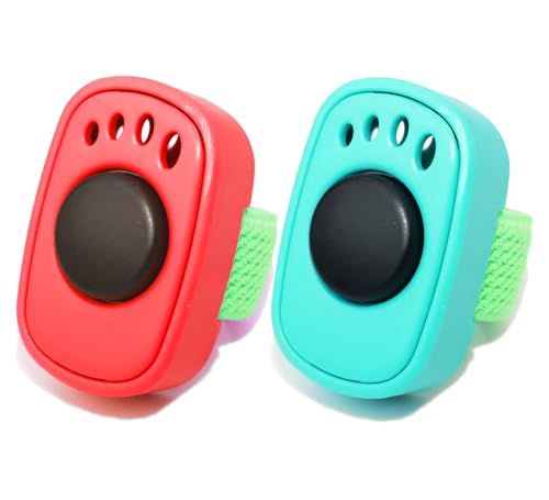 HoAoOo Pet Clicker für Hunde/Katzen/Pferde/Vögel oder andere Tiere - Mini-Fingerklicker zum Training (Fingerklicker rot+blaugrün) von HoAoOo