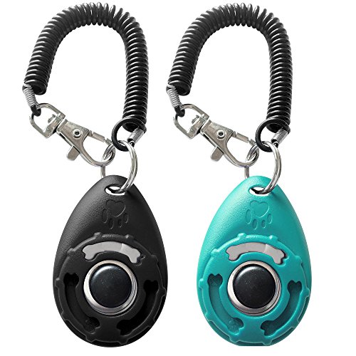 newnewstar Pet Training Clicker mit Schlaufe – Hunde Training Clicker, New Black + Blue von HoAoOo