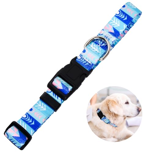 Hundehalsband aus Weichem Nylon für Kleine, Mittlere und Große Hunde - Verstellbar, Komfortabel und Stilvoll Gestaltetes Hundehalsband (M Breite 2,0 cm, Länge 31-50 cm) von HoaaiGo