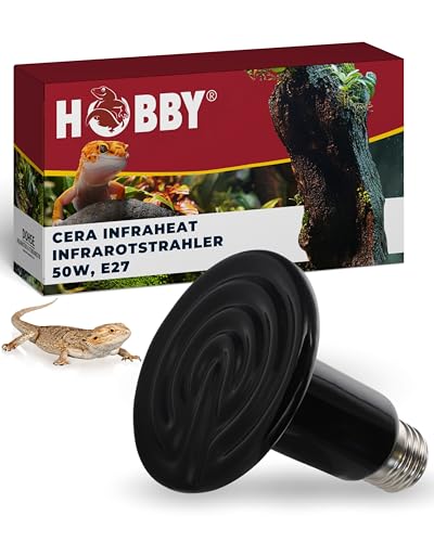 Hobby Terraristik Cera Infraheat 50 W I Keramischer Infrarot Dunkelstrahler zur Reptilien- und Insektenhaltung I Terrarium Wärmestrahler I langlebige Wärmelampe für Terrarien von Hobby