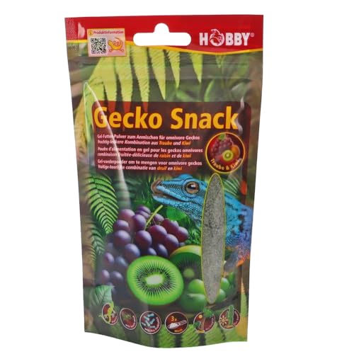 Hobby Terraristik Gecko Snack Traube/Kiwi – Fruchtiges Gel-Futter für Geckos | 1 Stück | Mit Insektenmehl, Probiotika & Präbiotika für gesunde Verdauung von Hobby