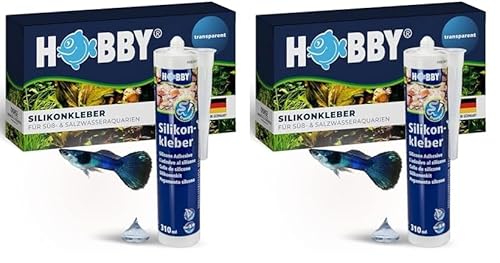 HOBBY Aquaristik Silikonkleber I 310 ml Kartusche I hochelastischer Silikon für Aquarien I alterungs- & witterungsbeständiger Aquarien-Silikon I Aquarienkleber UV- & temperaturresistent I transparent von Hobby
