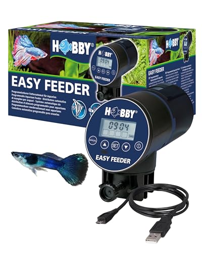 Hobby 10810 Easy Feeder, programmierbarer Futterautomat für Aquarien, blau-schwarz von Hobby