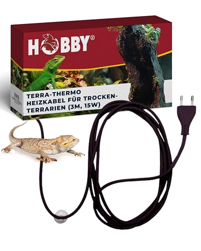 HOBBY Terraristik Terra-Thermo I Heizkabel für Terrarien I 3 m 15 Watt I Wärmekabel zur Temperaturregulierung I doppelt silikonummantelt und wasserdicht I Terrarienheizung für Reptilien und Amphibien von Hobby