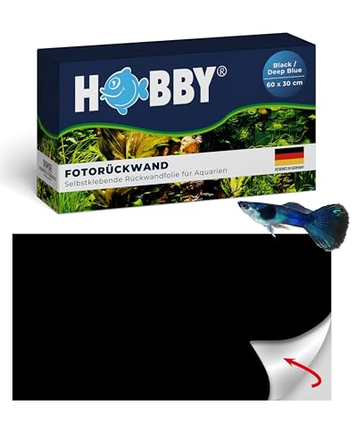 HOBBY Aquaristik Black/Deep Blue I 60 cm x 30 cm I Fotorückwand für Aquarien I selbstklebende Hintergrundfolie I schmutzabweisend und wasserabweisend I Aquarium Deko-Rückwandfolie von Hobby
