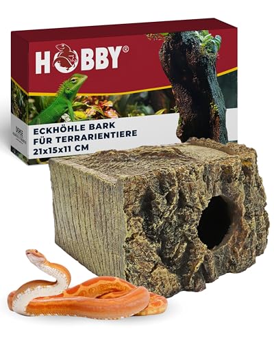 HOBBY Terraristik Eckhöhle Bark I 21 x 15 x 11 cm I naturnahe Versteckmöglichkeit für Reptilien und Amphibien I Rückzugsort für Terrarientiere I dekorative Versteckhöhle für Terrarien von Hobby