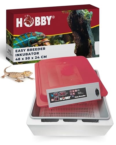 Hobby Terraristik Easy Breeder I Inkubator für Reptilieneier I Digitaler Brutkasten für Echsen, Schlangen & weiteren Reptilienarten I Brustmaschine für bis zu 18 Inkubationsbehälter I Inkubationsbox von Hobby
