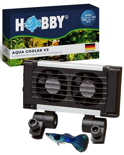 HOBBY Aquaristik Aqua Cooler V2 I Kühleinheit für Aquarien bis 120L I leise Aquarienkühlung mit 2 Ventilatoren I effektive Temperaturkontrolle I geeignet für Süßwasser- und Meerwasseraquarien von Hobby