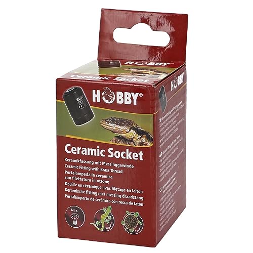 Hobby Terraristik Ceramic Socket I Keramikfassung mit Messinggewinde I Zertifizierte Qualität I Für alle Terrarienleuchten und Strahler mit E27 I Für Leuchtmittel bis 200 Watt von Hobby