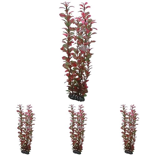 Hobby Ludwigia, 4 Stück, 34 cm, Rot, Kunstpflanze von Hobby