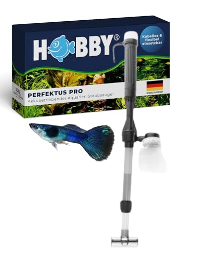 Hobby Aquaristik Perfektus Pro I Akkubetriebener Aquarien Staubsauger I Aquarium Sauger zur effizienten Entfernung von Mulm und Schmutz I elektrischer Mulmsauger mit 650 l/h Förderleistung von Hobby