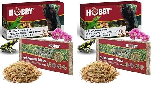 Hobby Terraristik Sphagnum Moss I 100g I tropisches Substrat für Terrarien und Orchideen I Moos für Terrarien I 100% natürlich und ohne chemische Zusätze I Moos zur Erhöhung der Luftfeuchtigkeit von Hobby