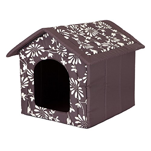 Hobbydog R1 BUDBWK1 Doghouse R1 38X32 cm Brown with Flowers, XS, Brown, 600 g von Hobbydog