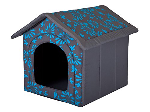 Hobbydog R2 BUDNKW6 Hundehütte M R2 Blau Blumen (44 X 38 X 45 cm) Hund Katze SchlafplatzR2 Budnkw6, S, Blue, 700 g von Hobbydog