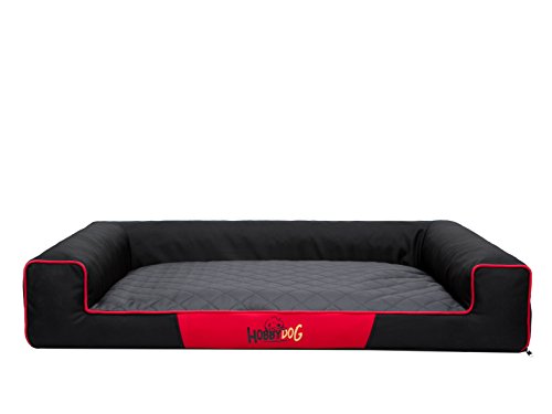 Hobbydog XXL VICCGM3 Eckig Hundebett, Victoria Katzenbett Schlafplatz, schwarz mit grau von Hobbydog