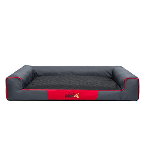 Hobbydog XXL VICGCM1 Eckig Hundebett, Victoria Katzenbett Schlafplatz, grau mit schwarz Hobbydog XXL VICGCM1 Eckig Hundebett, Victoria Katzenbett Schlafplatz, grau mit schwarz von DOGGY