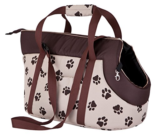 DOGGY Hobbydog TORBWL4 Hundetasche Tragetasche Katzentasche mit Pfoten, Größe 32 x 30 x 50 cm, beige von Hobbydog