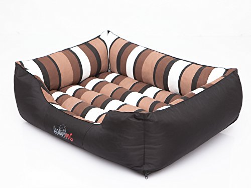 Hobbydog L CORCZP15 Dog Bed Comfort L 65X50 cm Black with Stripes, L, Black, 1.8 kg von Hobbydog