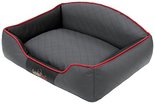 Hobbydog XXLELIGRC9 Hundebett/Sofa/Korb Elite mit Kunstleder, grau/schwarz, XXL, 110 x 85 x 30 cm Hobbydog XXLELIGRC9 Hundebett/Sofa/Korb Elite mit Kunstleder, grau/schwarz, XXL, 110 x 85 x 30 cm von DOGGY
