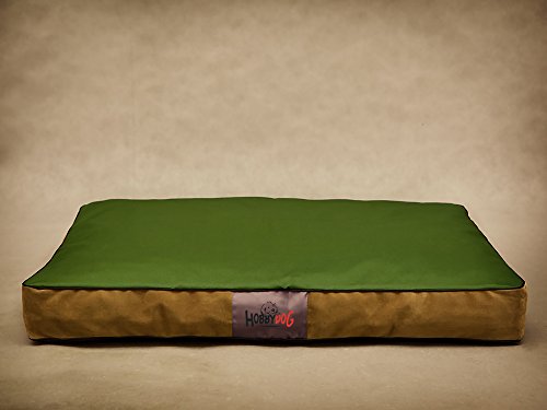 DOGGY Hundematratze Hundesofa Hundekorb Tierbett Verschiedene Größen und Farben (M - 70m x 50cm x 12 cm, 3 - flok mit grün) von DOGGY