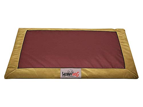 HobbyDog Hundematte Hundebett Hundesofa Hundekorb Tierbett Verschiedene Größen und Farben (L - 90cm x 70cm x 3cm, 6 - flok mit weinrot) von Hobbydog