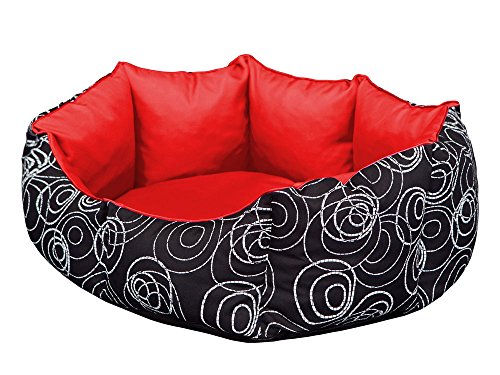 Hobbydog L NYRKZC2 Dog Bed New York L 52X45 cm Wheels & Red Center, L, Red, 1.4 kg von Hobbydog