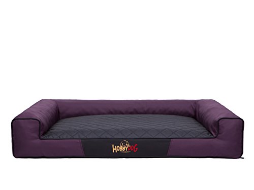 Hobbydog L VICBCM6 Eckig Hundebett, Victoria Katzenbett Schlafplatz, Burgund mit schwarz von Hobbydog