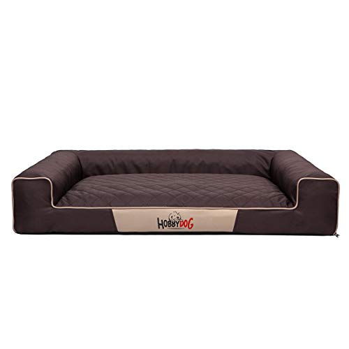 Hobbydog L VICCBR2 Eckig Hundebett, Victoria Katzenbett Schlafplatz, dunkel braun von Hobbydog