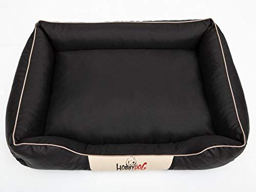 Hobbydog R3 CEPCZA2 Dog Bed Cesarean Perfect R3 95X73 cm Black with Beige Piping, L, Black, 5 kg von Hobbydog